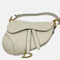 Dior Saddle Medium 2019 White Grained Leather Handbag