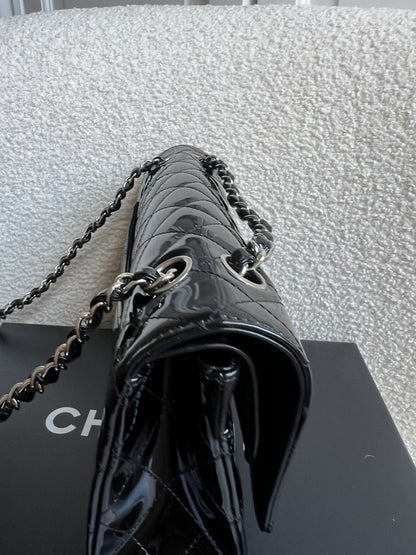 Chanel Medium Classic Flap in Black Patent Leather