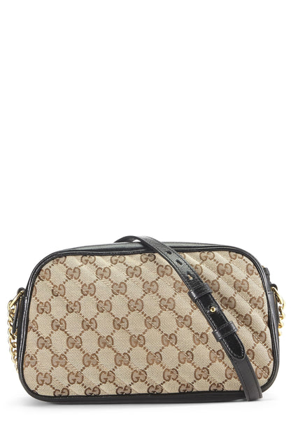 Gucci,  Black Original GG Canvas Marmont Crossbody Small, Black