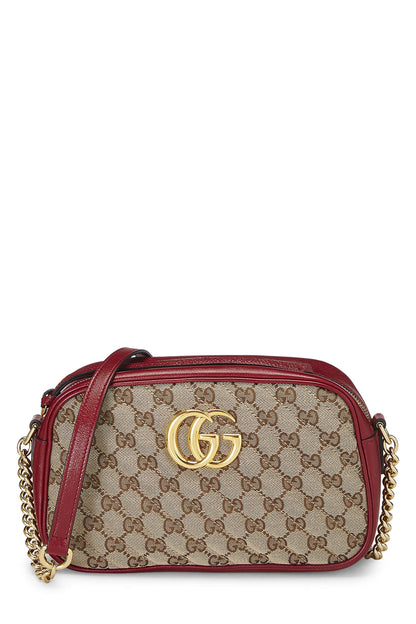 Gucci,  Red Original GG Canvas Marmont Crossbody Small, Red