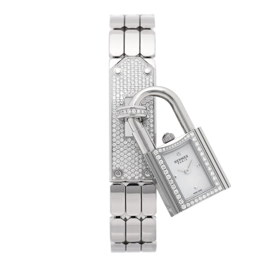 Stainless Steel Diamond Pave 16mm Kelly Quartz Watch