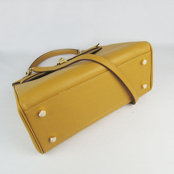 Luxury Hermes Kelly 32Cm Togo Leather Handbag 6108 Yellow Golde