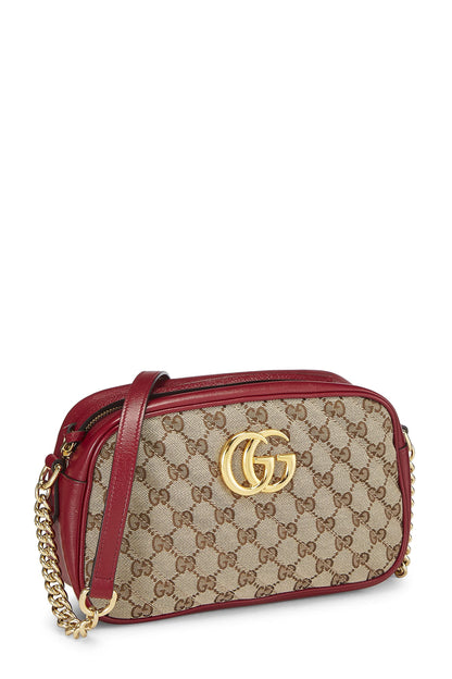 Gucci,  Red Original GG Canvas Marmont Crossbody Small, Red