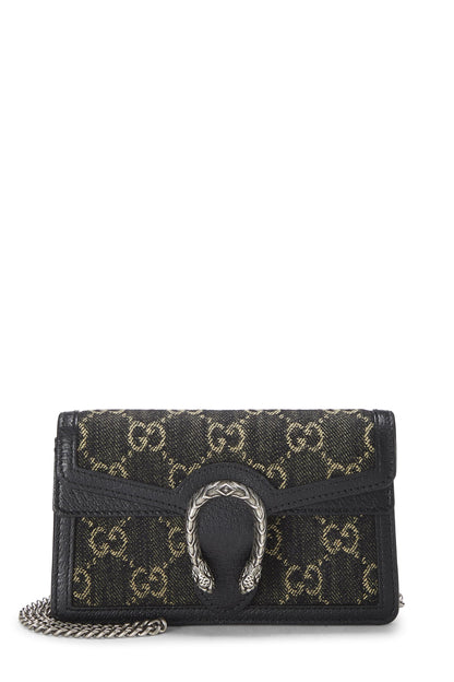 Gucci,  Black Denim Dionysus Crossbody Super Mini, Black