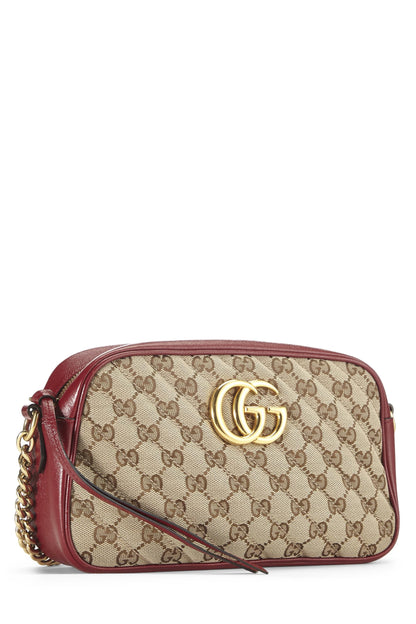 Gucci,  Red Original GG Canvas Marmont Crossbody Small, Red