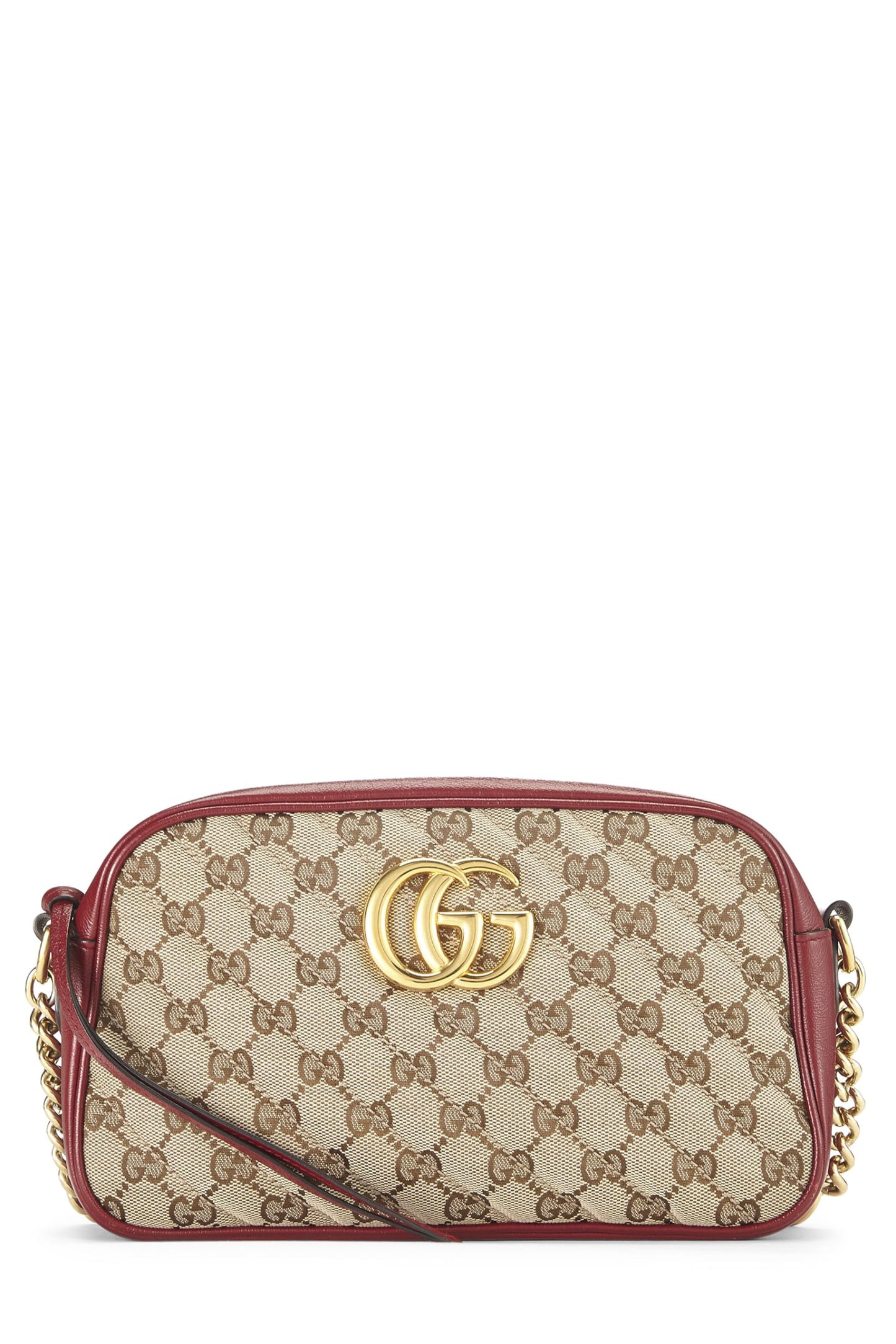 Gucci,  Red Original GG Canvas Marmont Crossbody Small, Red