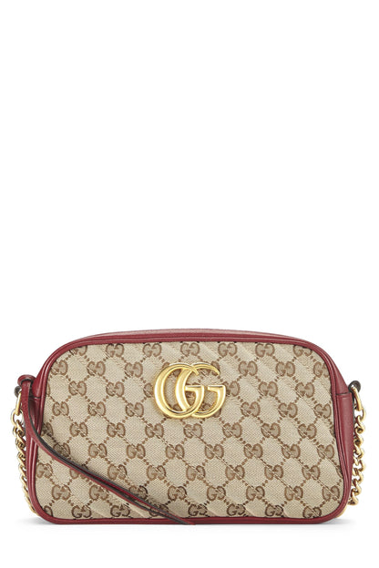 Gucci,  Red Original GG Canvas Marmont Crossbody Small, Red