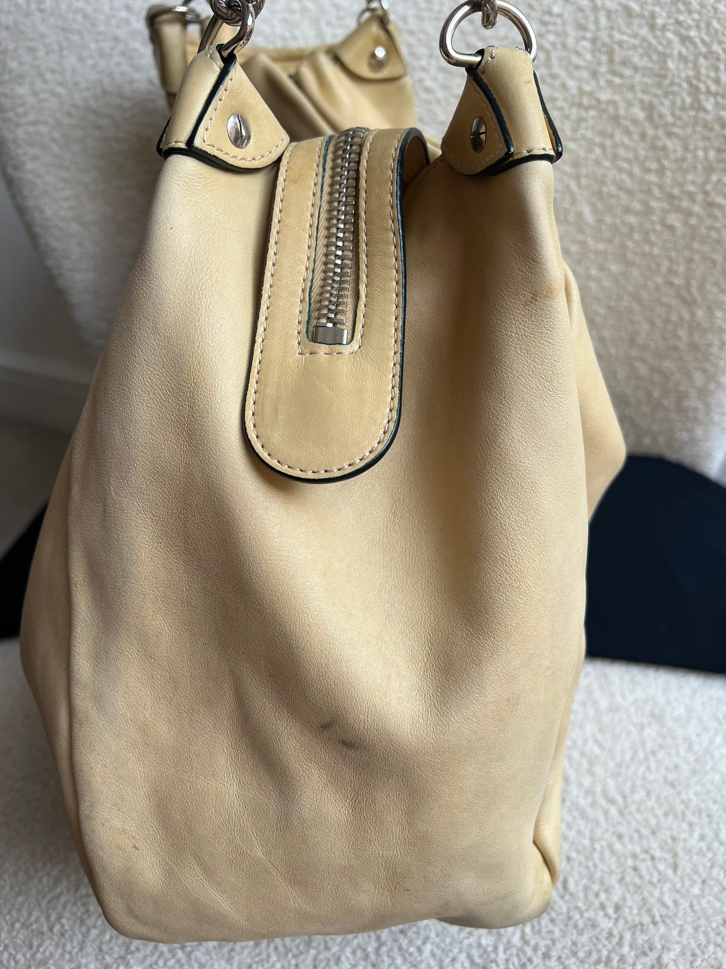 Chanel Beige Edgy Lambskin Large Hobo
