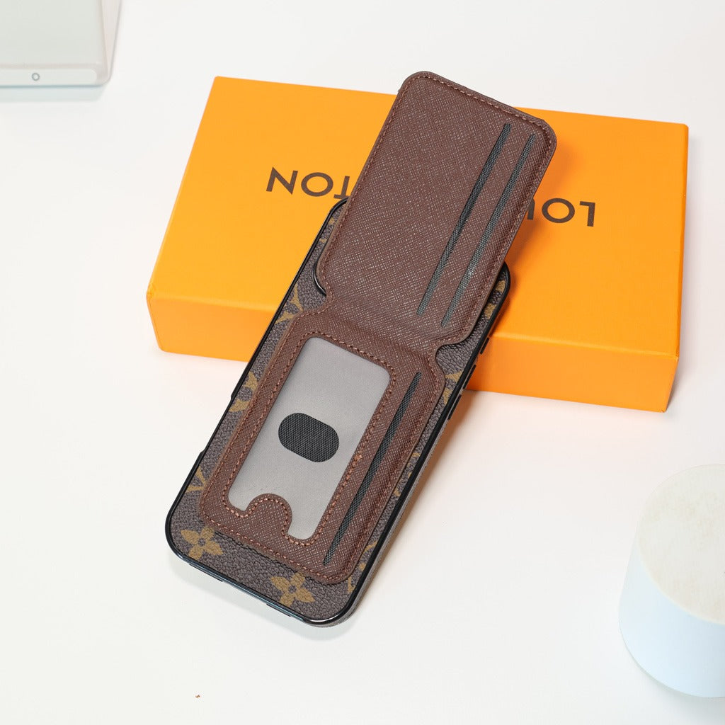 Alphabet Plaid MagSafe Magnetic Card Wallet iPhone Case