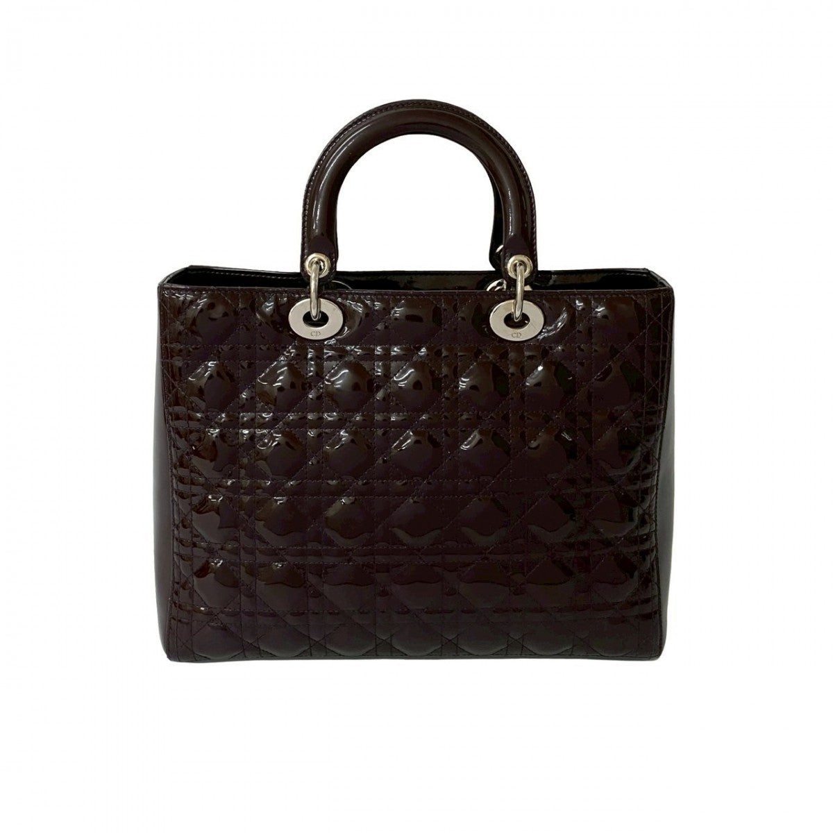 Dior Shoulder Bag Patent leather Brown Lady Dior