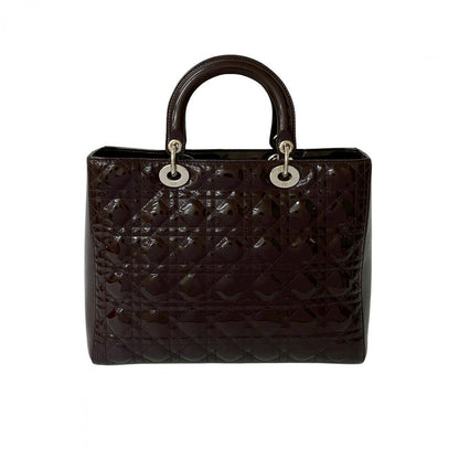Dior Shoulder Bag Patent leather Brown Lady Dior