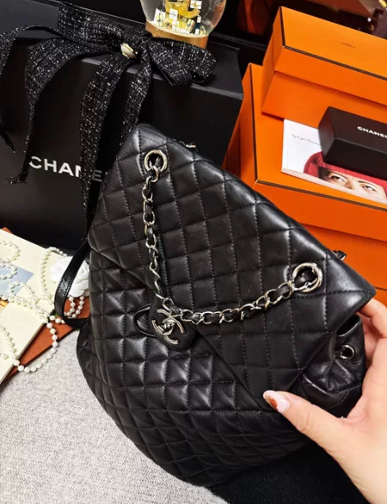 Chanel Paris-Salzburg Black Leather Backpack