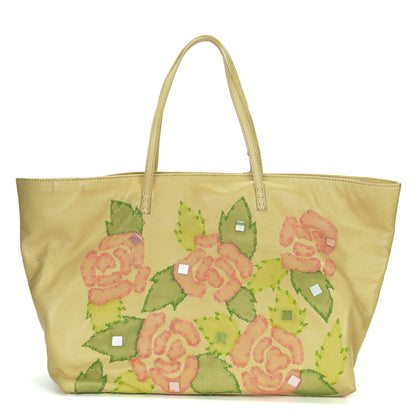 Fendi Leather Tote Bag Beige Pink