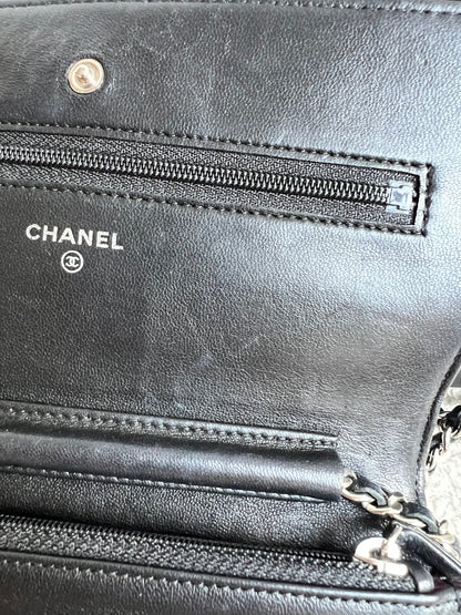 Chanel Wallet on Chain in Black Lambskin Silver Hardware (RRP £2,930)