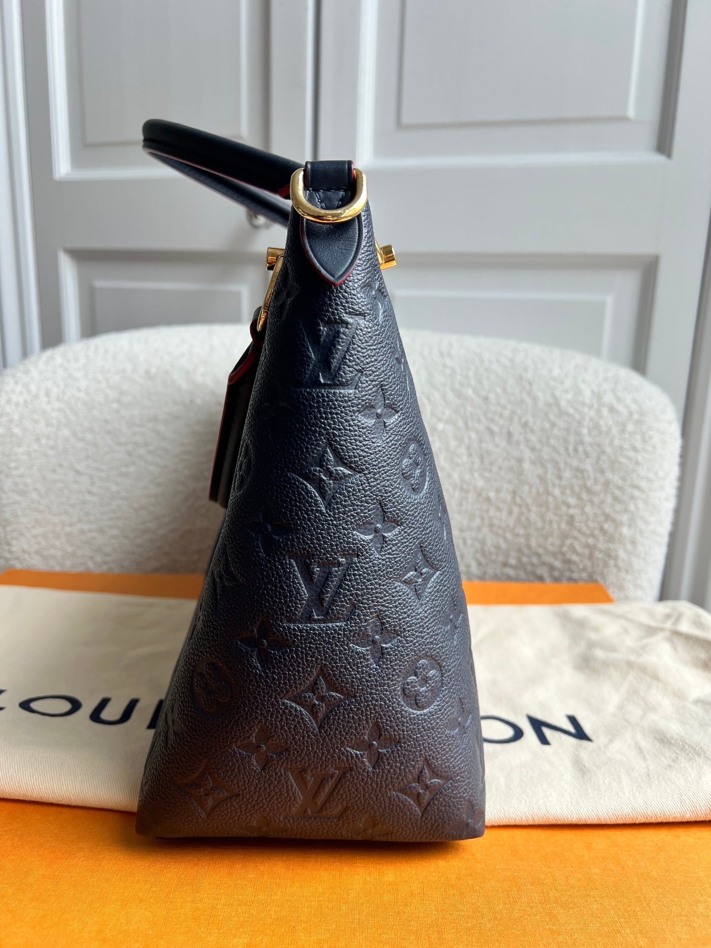 Louis Vuitton V Tote MM Navy Empreinte (RRP £2,390)