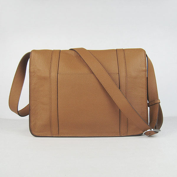 Luxury Hermes Steve Shoulder Bag Lambskin Coffee
