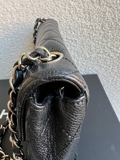 Chanel East West Flap in Black Caviar Silver Hardware