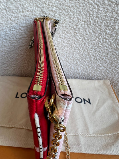 Louis Vuitton Double Zip Pochette Red Giant Monogram Jungle (RRP £1250)