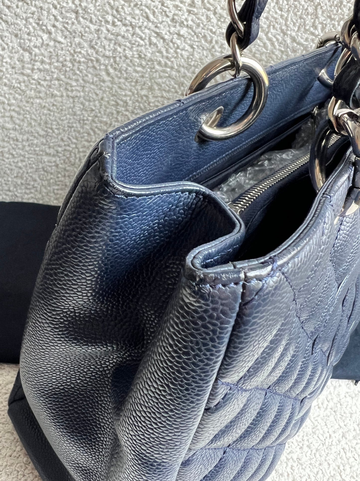 Chanel Navy Blue Caviar Grand Shopper Tote (GST)