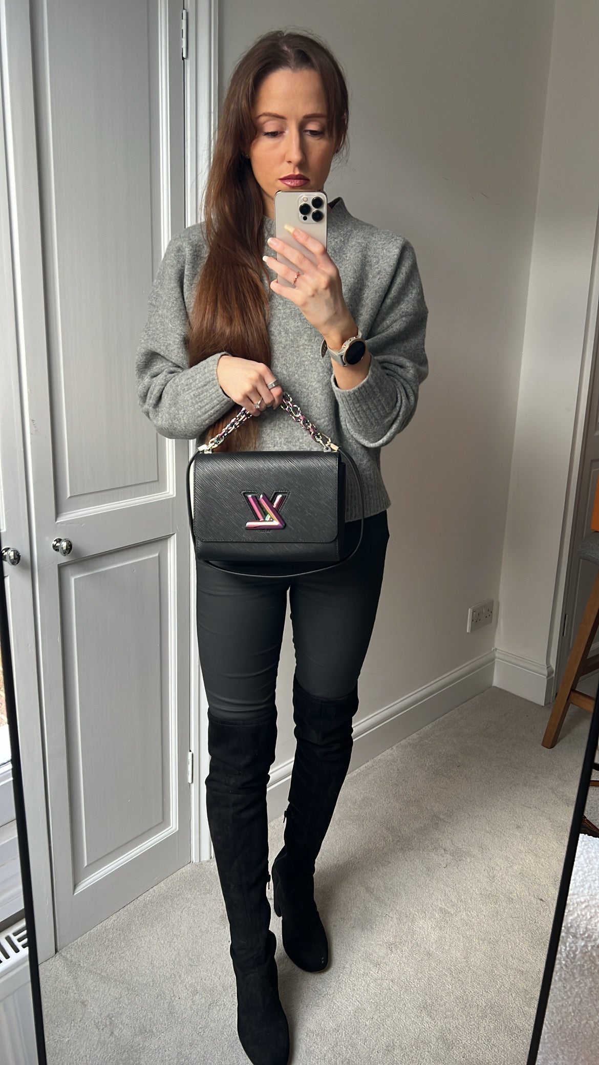 Louis Vuitton Black Triple Chain Twist MM Shoulder Bag (RRP £3550)
