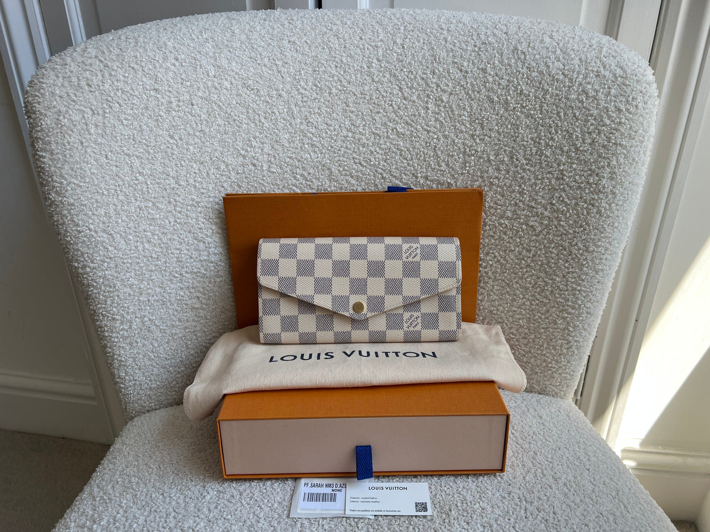 Louis Vuitton Sarah Wallet in Damier Azur (RRP £505)