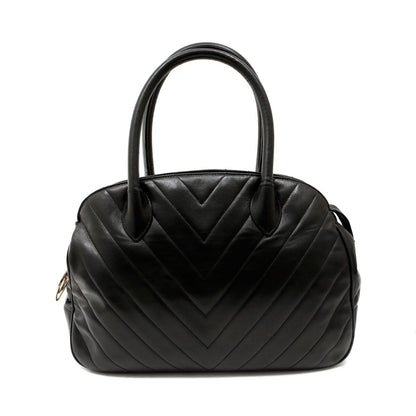 Chanel Black Chevron Leather Day Bag