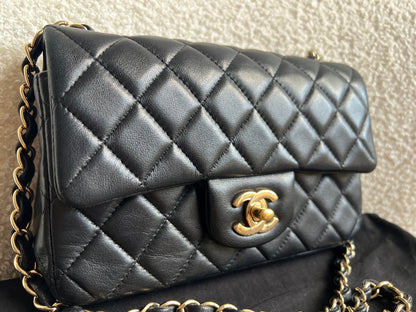 Chanel Mini Rectangular Classic Flap in Black Lambskin (RRP £4,390)