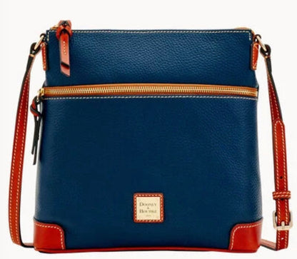 DOONEY & BOURKE Pebble Grain Leather Convertible Crossbody Navy