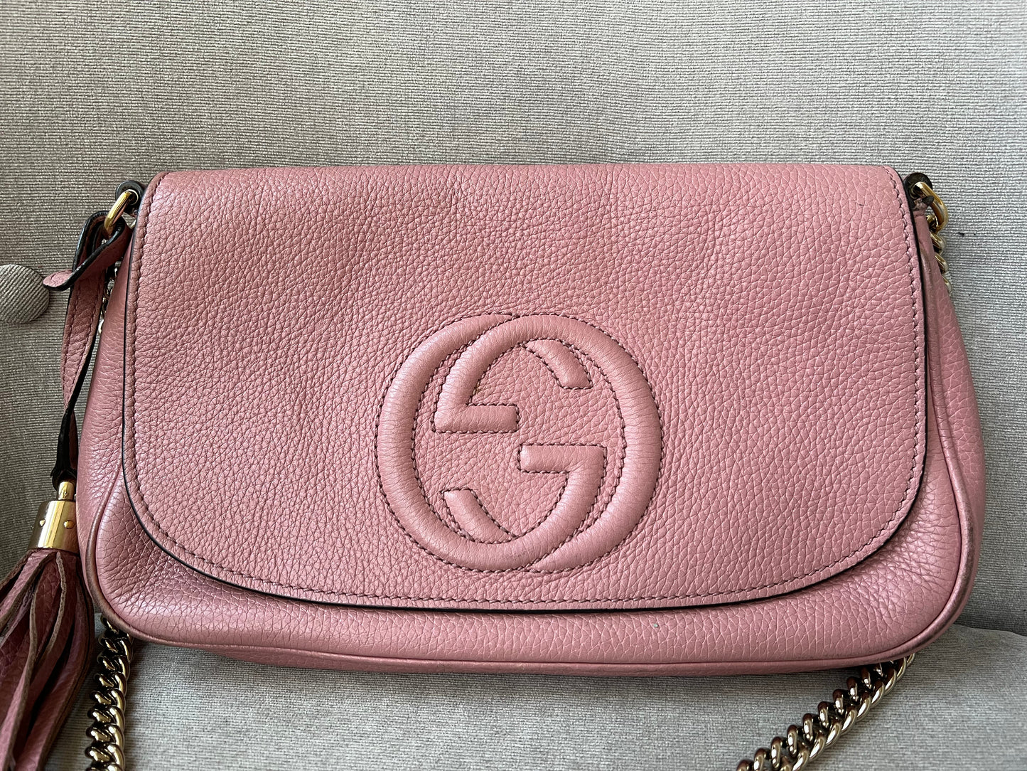 Gucci Rose Pink Soho Disco Crossbody Flap Bag (RRP £1050)