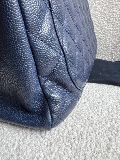 Chanel Navy Blue Caviar Grand Shopper Tote (GST)