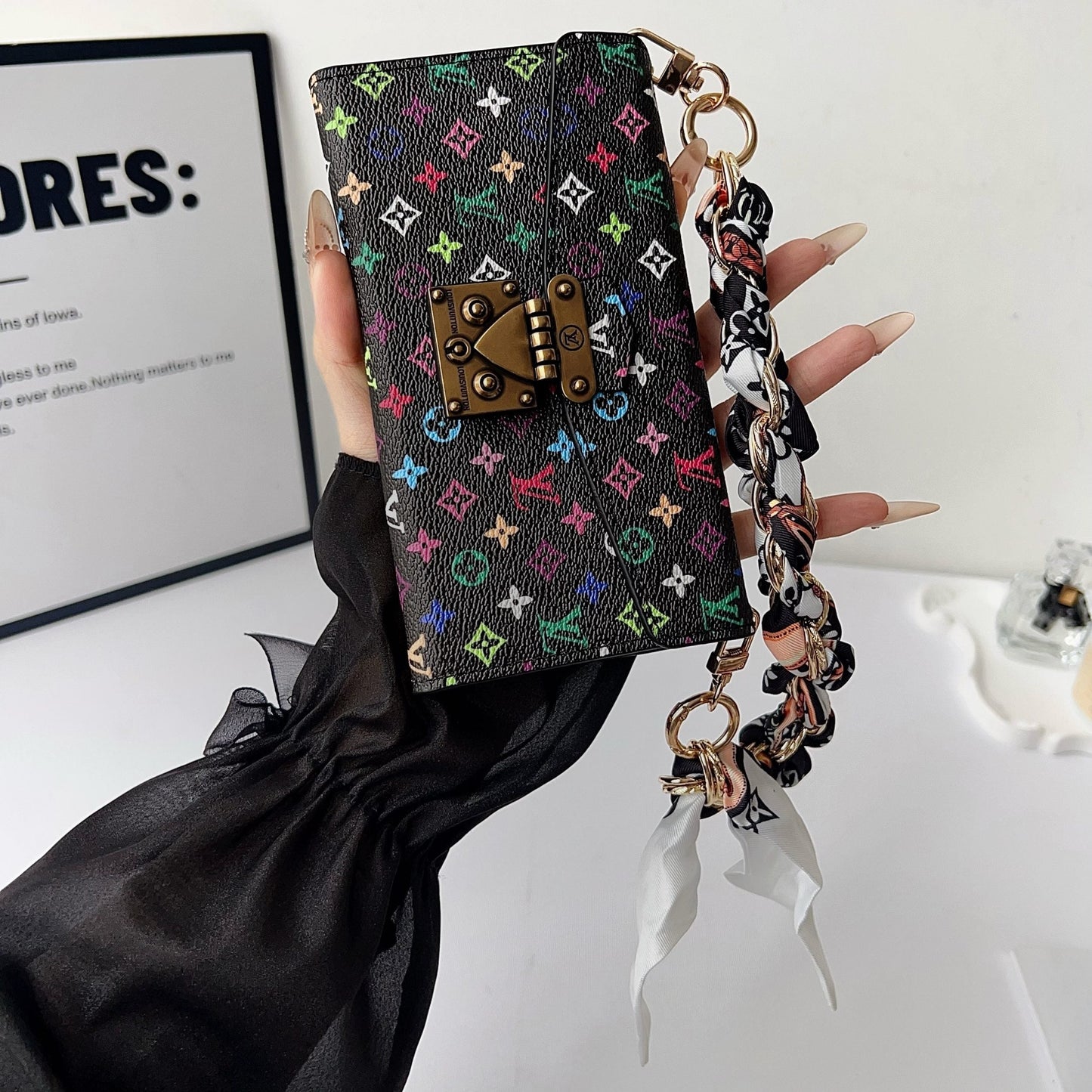 Multicolor Style Crossbody Case Wallet iPhone Case