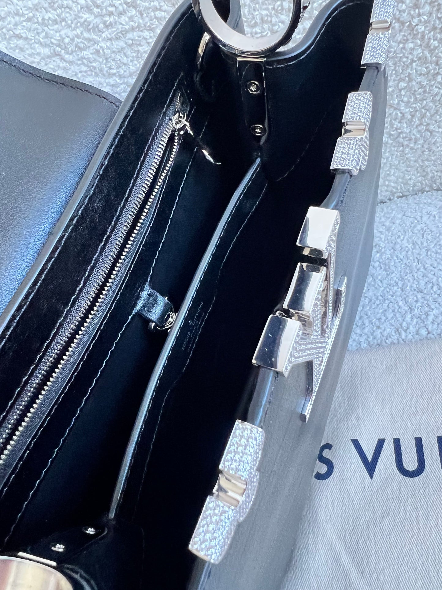 Louis Vuitton Capucines BB in Black with Crystal Flowers (RRP £5350)