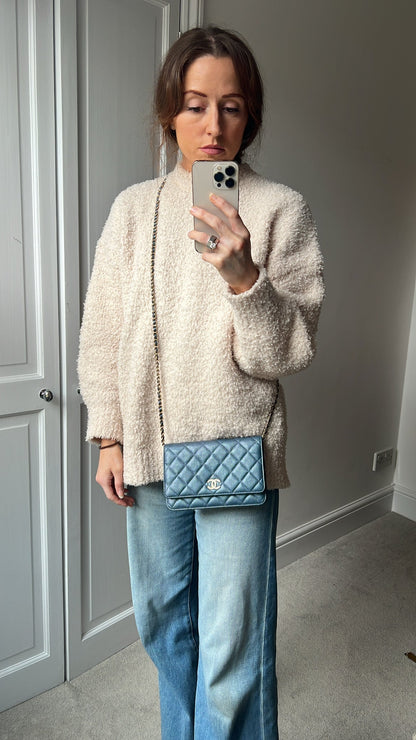 Chanel Iridescent Blue Caviar Wallet on Chain