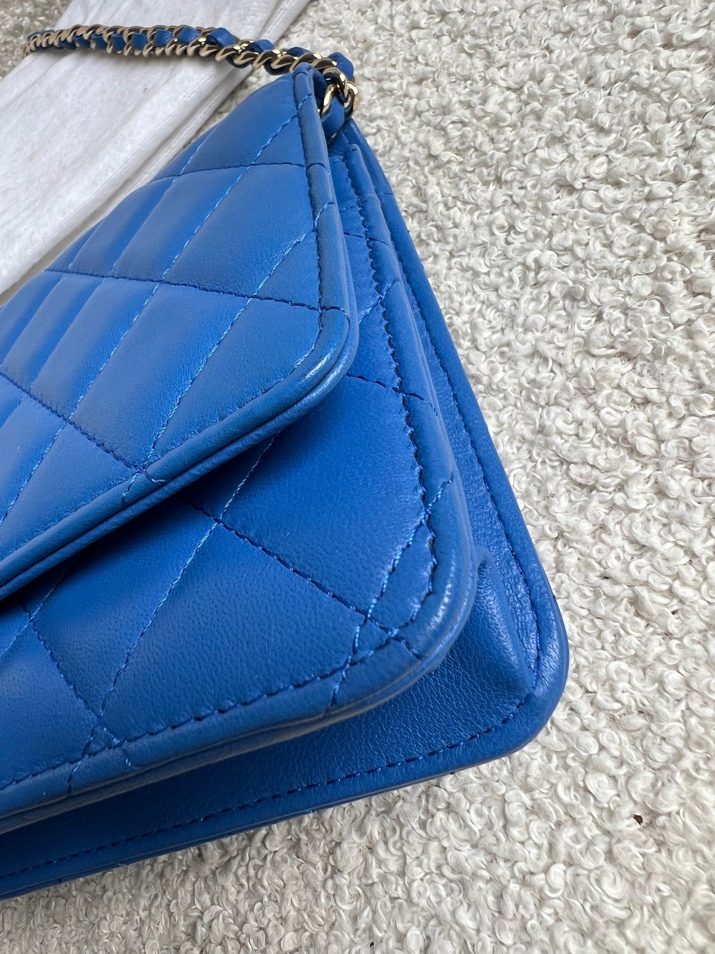 Chanel Blue Lambskin Wallet on Chain (RRP £2,930)