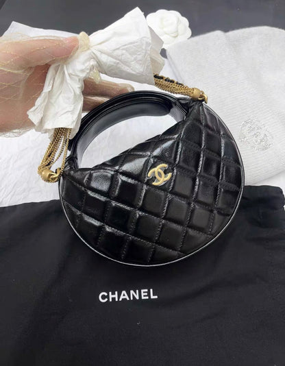 Chanel 24A Clutch Tassel Chain Hula Hoop Black