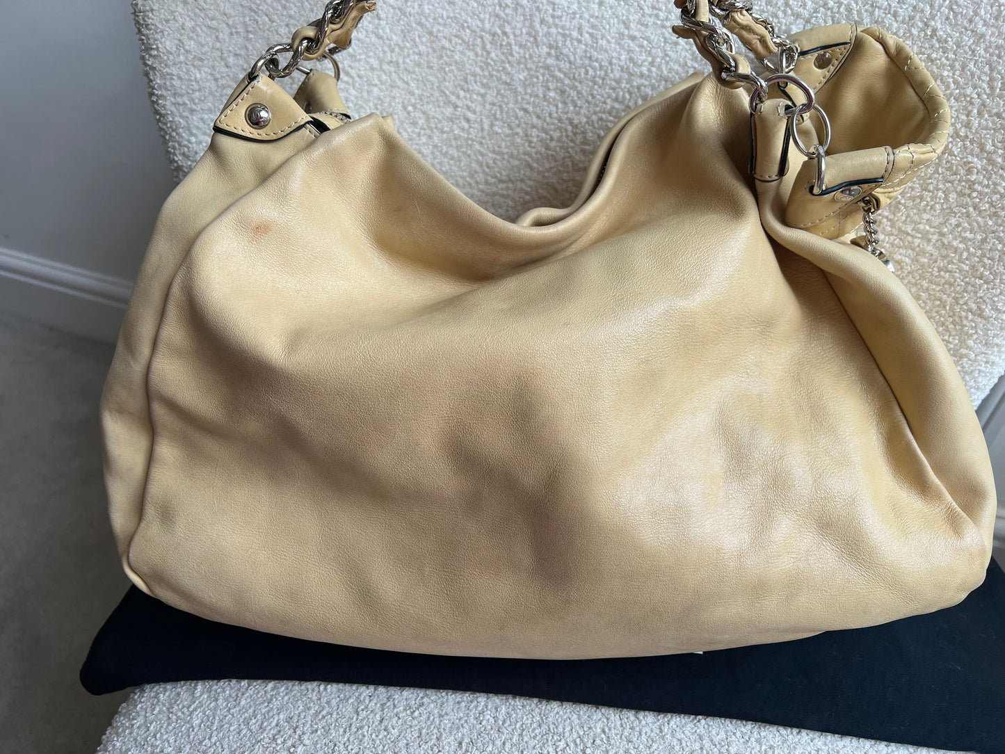 Chanel Beige Edgy Lambskin Large Hobo