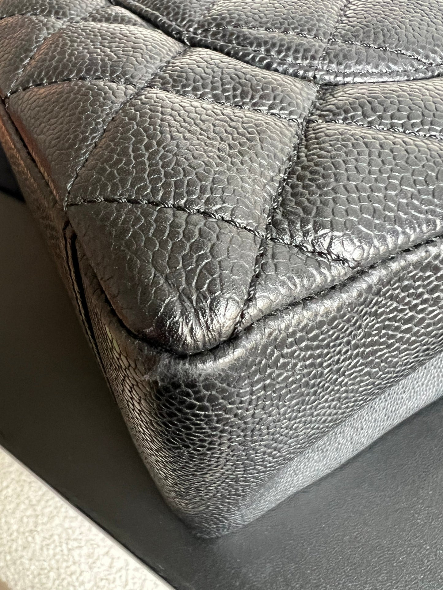 Chanel Black Caviar Grand Shopper Tote (GST) Silver Hardware