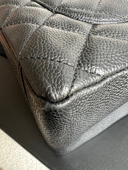 Chanel Black Caviar Grand Shopper Tote (GST) Silver Hardware