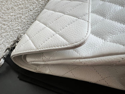 Chanel Medium Classic Flap in White Caviar (RRP £9090)