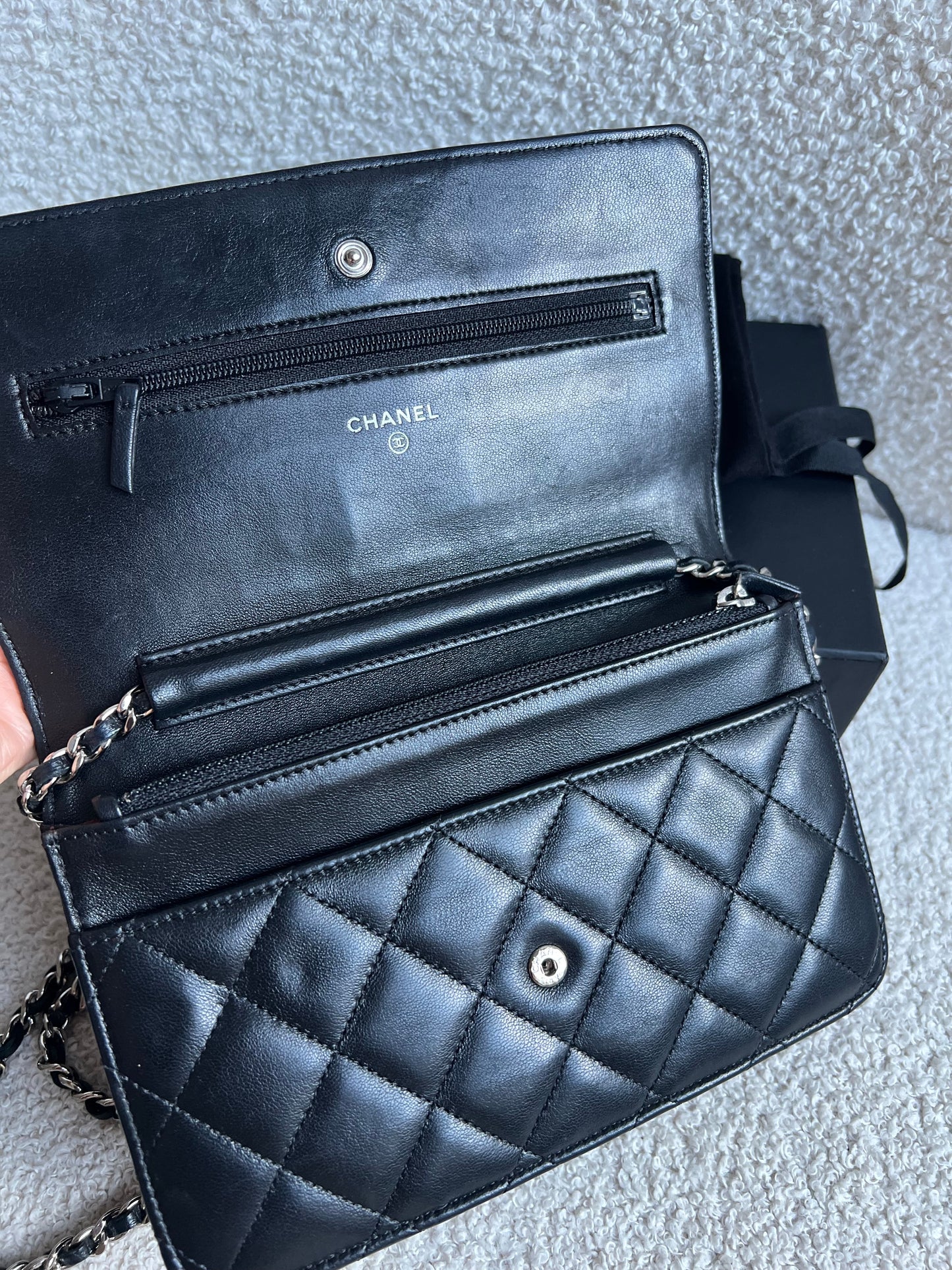Chanel Wallet on Chain in Black Lambskin Silver Hardware (RRP £2,930)