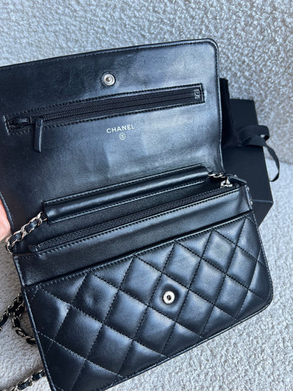 Chanel Wallet on Chain in Black Lambskin Silver Hardware (RRP £2,930)
