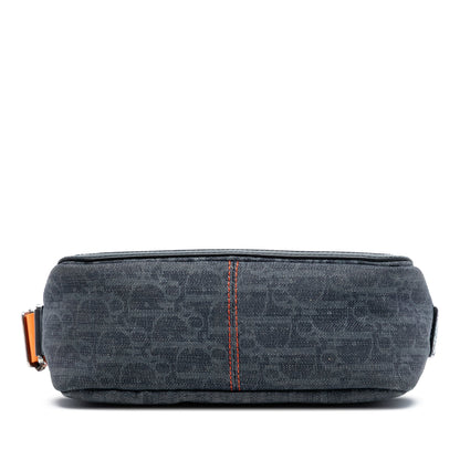 Gray Dior Diorissimo Trotter Denim Flight Shoulder Bag
