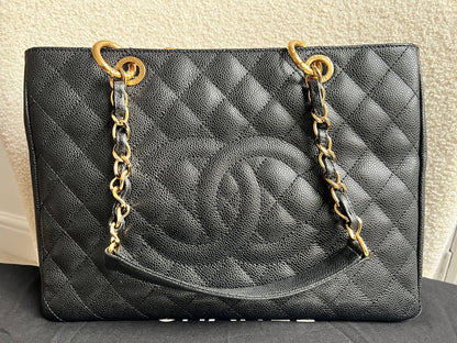 Chanel Black Caviar Grand Shopper Tote Gold Hardware (GST)