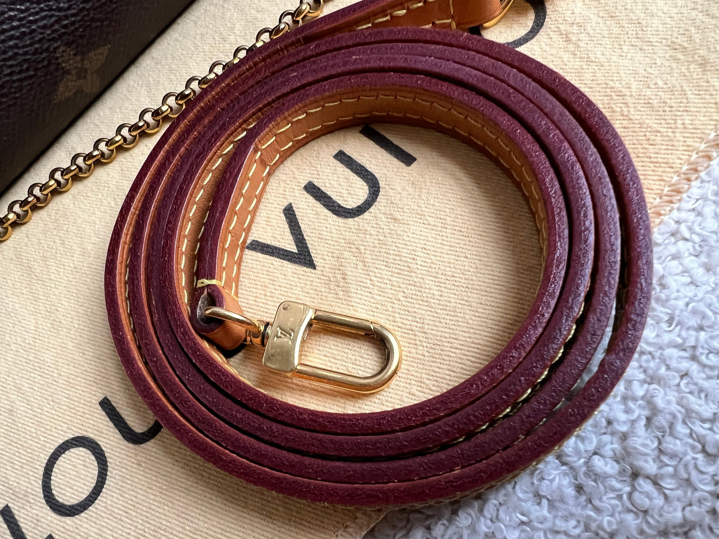Louis Vuitton Red and Monogram Pallas Pochette
