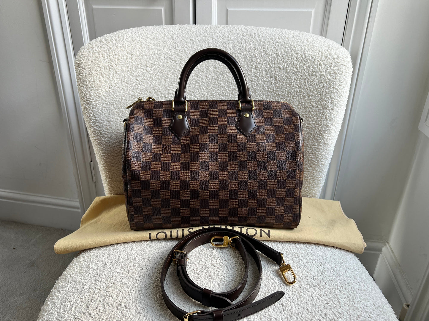 Louis Vuitton Speedy Bandouliere 30 Damier Ebene (RRP £1490)