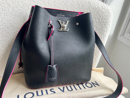 Louis Vuitton Lockme Bucket Bag in Black and Pink (RRP £2050)
