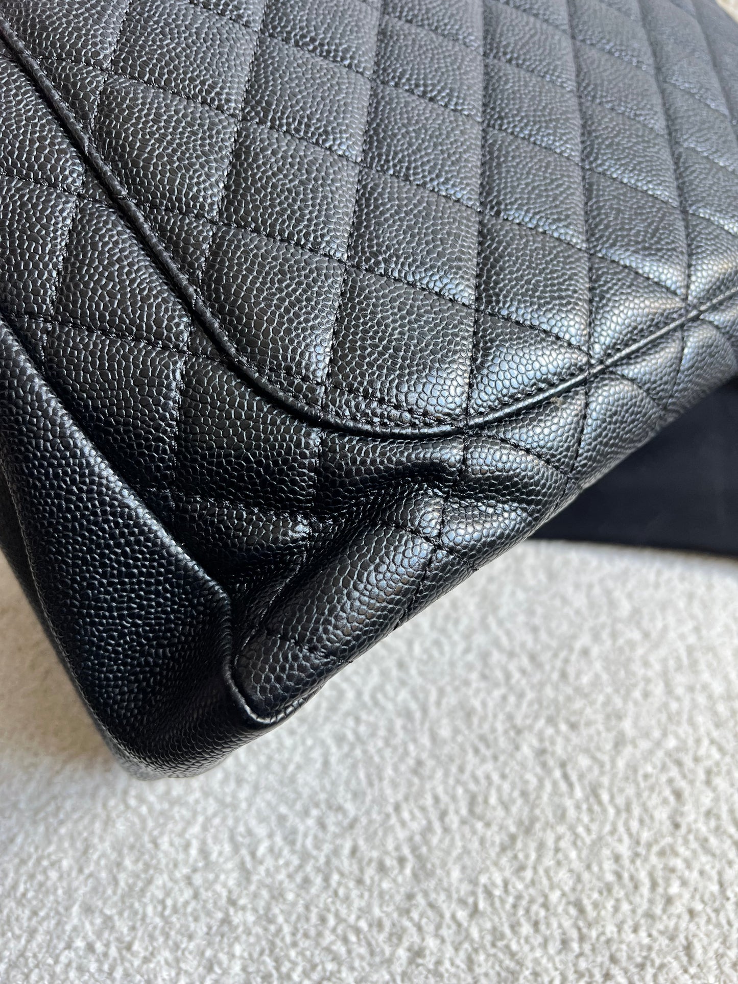 Chanel Black Caviar Grand Shopper Tote (GST) Silver Hardware