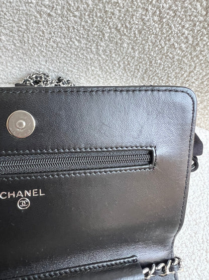 Chanel Wallet on Chain in Black Lambskin Silver Hardware (RRP £2,930)