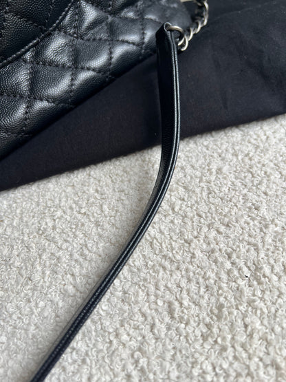 Chanel Black Quilted Caviar Leather Medium Coco Handle Bag