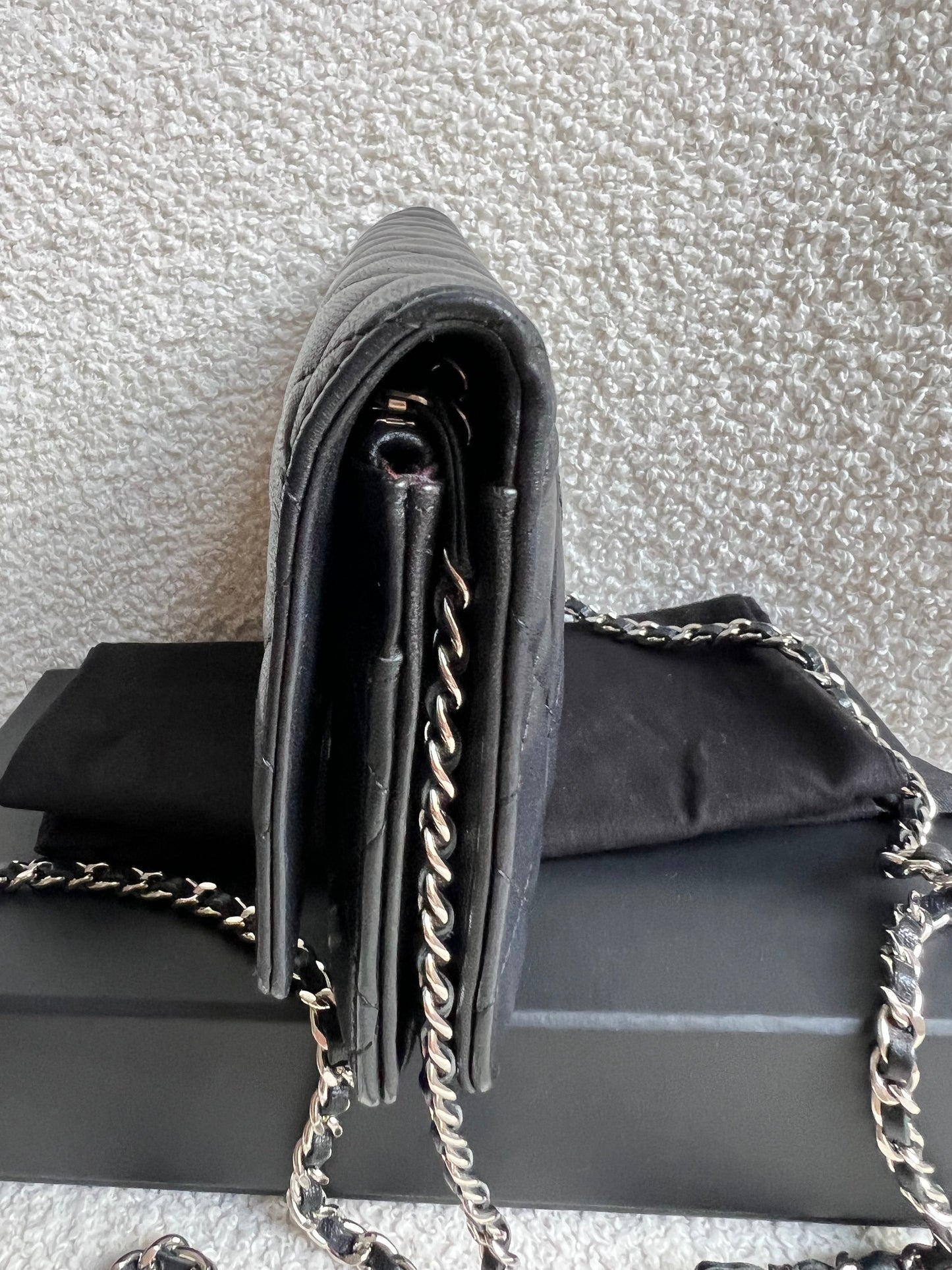 Chanel Wallet on Chain in Black Lambskin Silver Hardware (RRP £2,930)